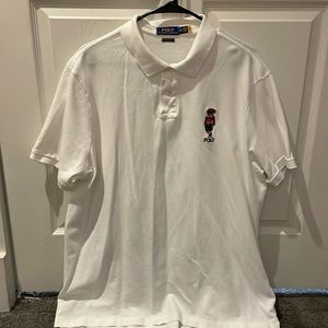 Men’s white polo Ralph Lauren button up t shirt, white size XL